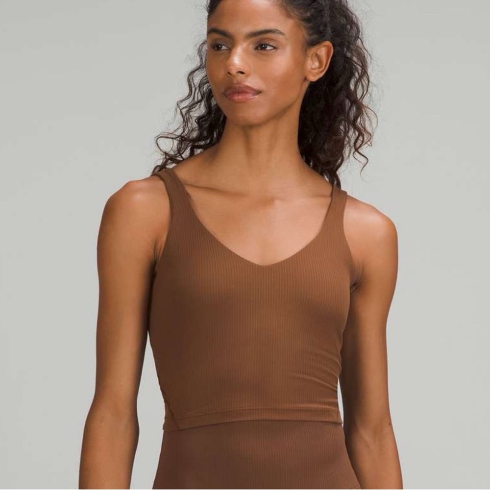 Lululemon Align Ribbed V-Neck Cropped Tank in Warm Brown